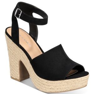 Black Fey Espadrille Dress Sandals by Sun + Stone